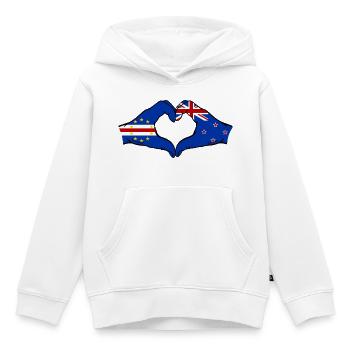 Kap Verde Neuseeland Flagge Hände Herzform  - Kinder Premium Organic Hoodie - Weiß - Vorne - AI Model Kid Female (0cm)