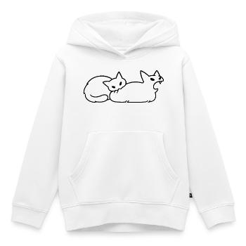 Amoureux des Chats Humor Chat Mignon Original - Kinder Premium Organic Hoodie - Weiß - Vorne - AI Model Kid Female (0cm)