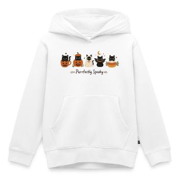 Katzen Halloween - Kinder Premium Organic Hoodie - Weiß - Vorne - AI Model Kid Female (0cm)