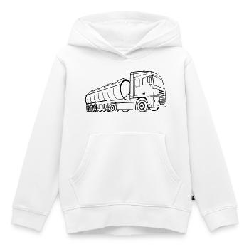 daf xf, trafic, voiture, véhicule - Sweat Premium à capuche enfant bio - blanc - Devant - AI Model Kid Female (0cm)
