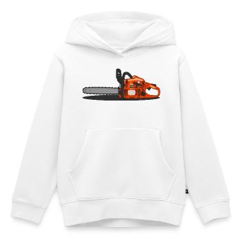 Kettensäge - Orange - Kinder Premium Organic Hoodie - Weiß - Vorne - AI Model Kid Female (0cm)