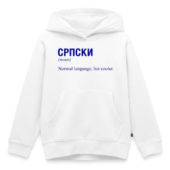 Serbie Serbie Langue serbe - Sweat Premium à capuche enfant bio - blanc - Devant - AI Model Kid Female (0cm)