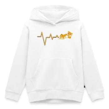 Guépard Heartbeat Néon - Sweat Premium à capuche enfant bio - blanc - Devant - AI Model Kid Female (0cm)