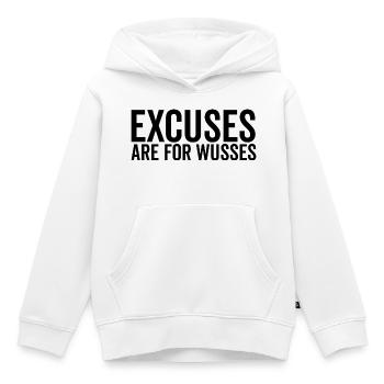 Les excuses sont pour les femmes - Sweat Premium à capuche enfant bio - blanc - Devant - AI Model Kid Female (0cm)