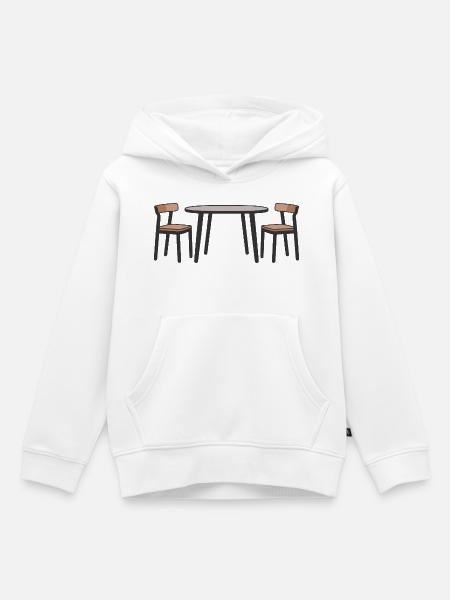 Zeitgenössische Esszimmergarnitur Illustration - Kinder Premium Organic Hoodie - Weiß