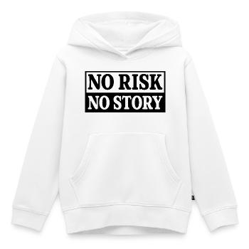 No Risk No Story - Kids Premium Organic Hoodie - white - Front - AI Model Kid Female (0cm)