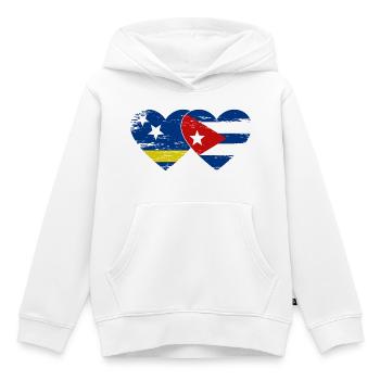 Curacao Kuba Flagge Herz used - Kinder Premium Organic Hoodie - Weiß - Vorne - AI Model Kid Female (0cm)