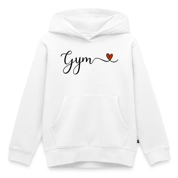 Gym - Fitness lettering with heart - Kids Premium Organic Hoodie - white - Front - AI Model Kid Female (0cm)
