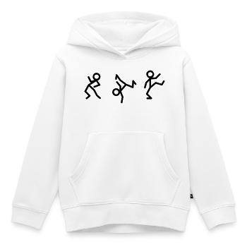 Bonshommes bâtons dansants - Sweat Premium à capuche enfant bio - blanc - Devant - AI Model Kid Female (0cm)