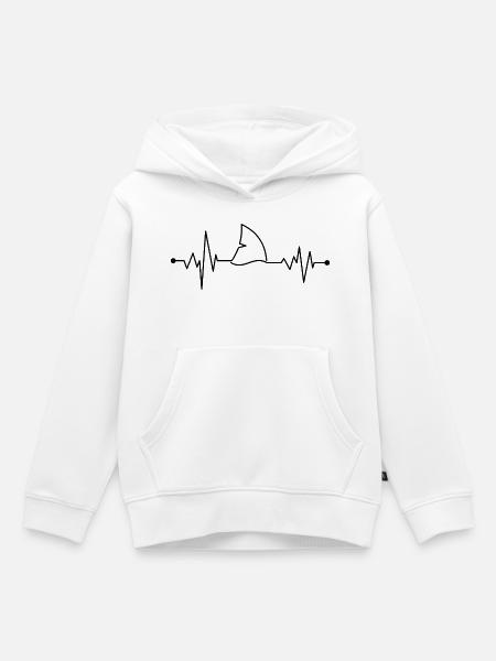 Herzschlag Haifischflosse - Kinder Premium Organic Hoodie - Weiß