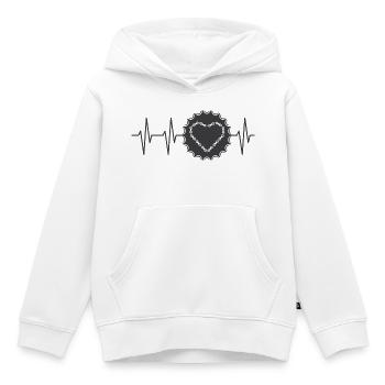 Pulse Bike Battement de coeur pignon Amour du vélo - Sweat Premium à capuche enfant bio - blanc - Devant - AI Model Kid Female (0cm)
