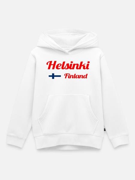 Helsinki Finnland - Stylische Drucke - Kinder Premium Organic Hoodie - Weiß