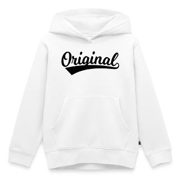 Lettrage original - Sweat Premium à capuche enfant bio - blanc - Devant - AI Model Kid Female (0cm)