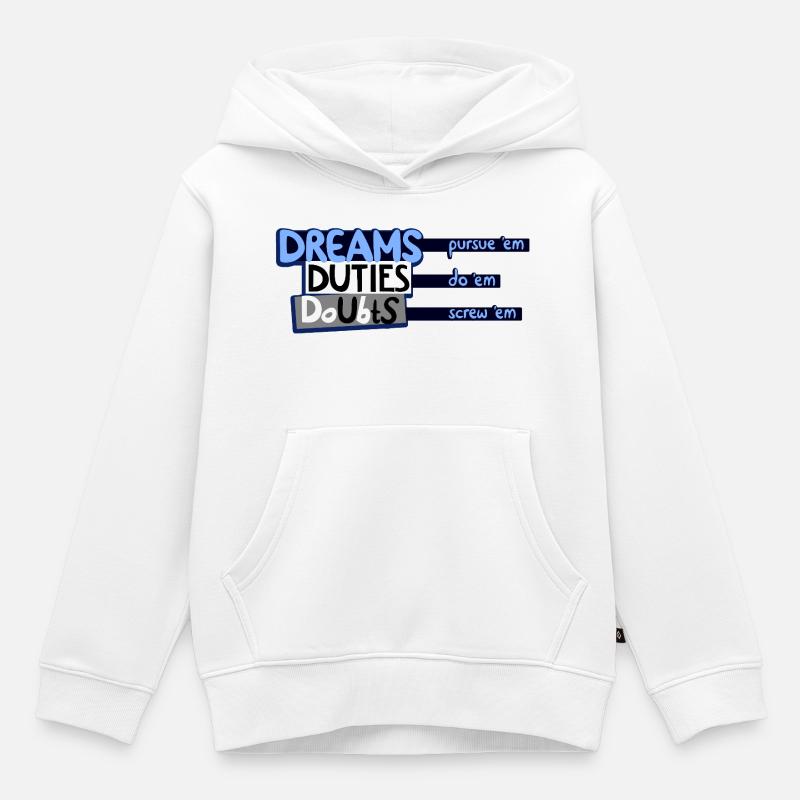 Les trois D - Sweat Premium à capuche enfant bio - blanc