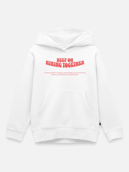 Gemeinsame Bergabenteuer Motiv - Kinder Premium Organic Hoodie - Weiß