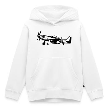 P-51 - Sweat Premium à capuche enfant bio - blanc - Devant - AI Model Kid Female (0cm)
