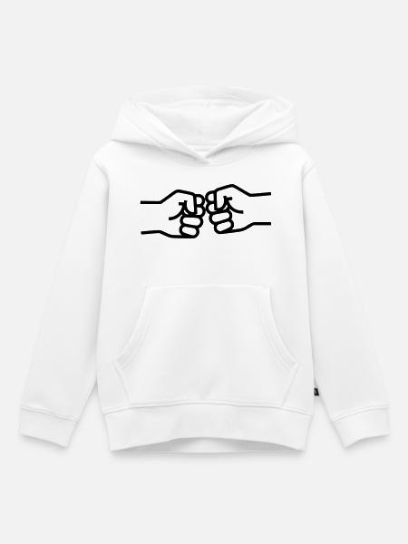 Fist Bump Fist Greeting Best Friends Vector - Kids Premium Organic Hoodie - white