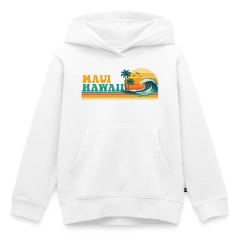 Maui Hawaii Retro Spring Break Tropical Cruise - Kids Premium Organic Hoodie - white - Front - AI Model Kid Female (0cm)