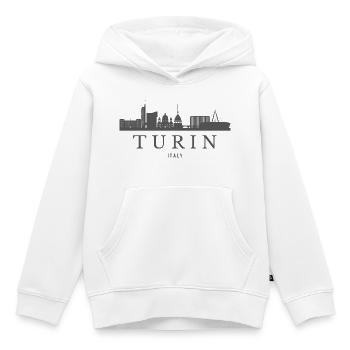 Skyline de Turin, art urbain turin - Sweat Premium à capuche enfant bio - blanc - Devant - AI Model Kid Female (0cm)