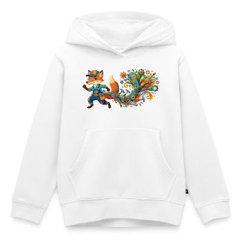 Fox Craftsman DIY Tools Children's Motif - Kids Premium Organic Hoodie - white - Front - AI Model Kid Female (0cm)
