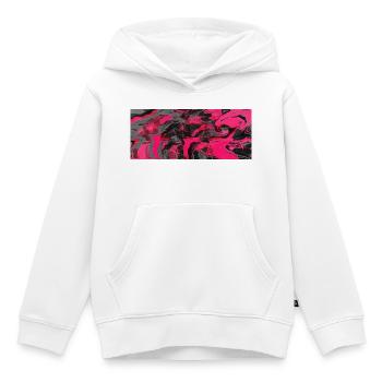 Tourbillon d’encre néon - Sweat Premium à capuche enfant bio - blanc - Devant - AI Model Kid Female (0cm)