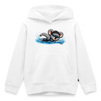 Süßer Koala beim Schwimmen - Kinder Premium Organic Hoodie - Weiß - Vorne - AI Model Kid Female (0cm)