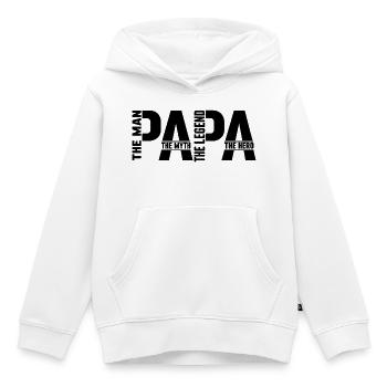 Papa The Man The Myth The Hero Vatertag Geschenk  - Kinder Premium Organic Hoodie - Weiß - Vorne - AI Model Kid Female (0cm)