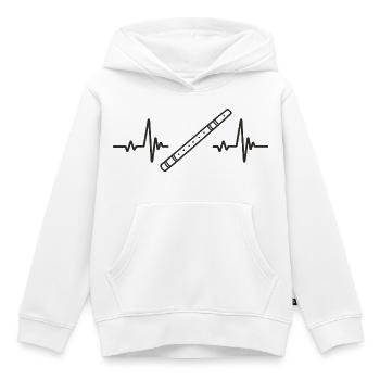 Flötenmusik Wind Rhythmus Melodie Herz - Kinder Premium Organic Hoodie - Weiß - Vorne - AI Model Kid Female (0cm)