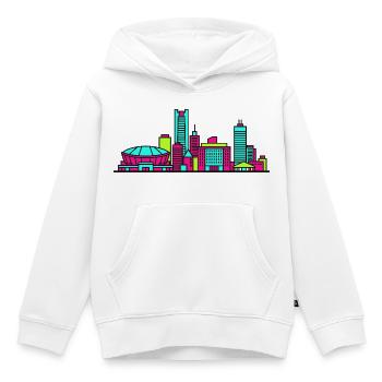 Saitama City Skyline Super Arena Linienkunst - Kinder Premium Organic Hoodie - Weiß - Vorne - AI Model Kid Female (0cm)