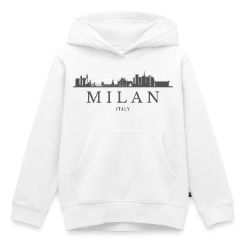 Milan Italie, silhouette de Milan - Sweat Premium à capuche enfant bio - blanc - Devant - AI Model Kid Female (0cm)