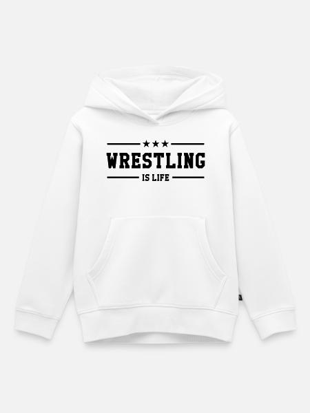 Wrestling is life - Kinder Premium Organic Hoodie - Weiß