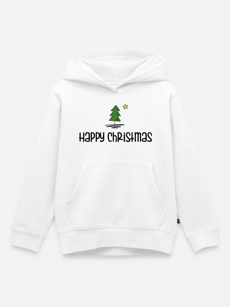 Happy Christmas - Kinder Premium Organic Hoodie - Weiß