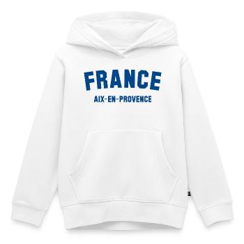 AIX-EN-PROVENCE FRANCE - Kinder Premium Organic Hoodie - Weiß - Vorne - AI Model Kid Female (0cm)