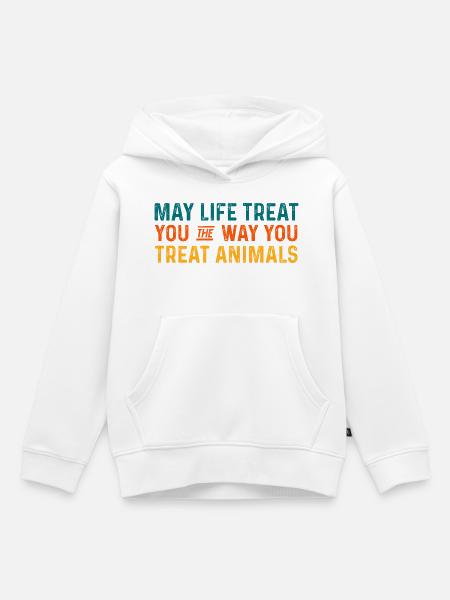 Positiver Optimismus Tierzitat - Kinder Premium Organic Hoodie - Weiß