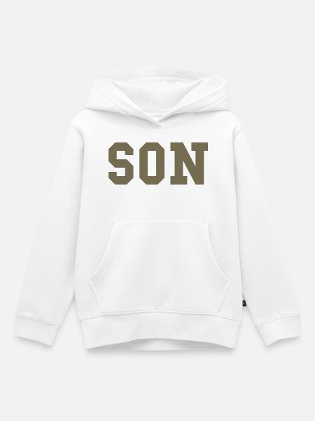 SON – College Style Statement - Kinder Premium Organic Hoodie - Weiß