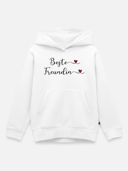 Beste Freundin - Kinder Premium Organic Hoodie - Weiß