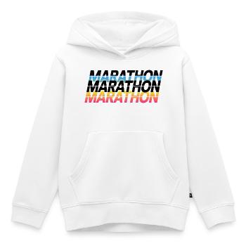 Marathon Gradient Typography - Kids Premium Organic Hoodie - white - Front - AI Model Kid Female (0cm)