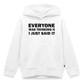 Citation drôle et cool - Sweat Premium à capuche enfant bio - blanc - Devant - AI Model Kid Female (0cm)
