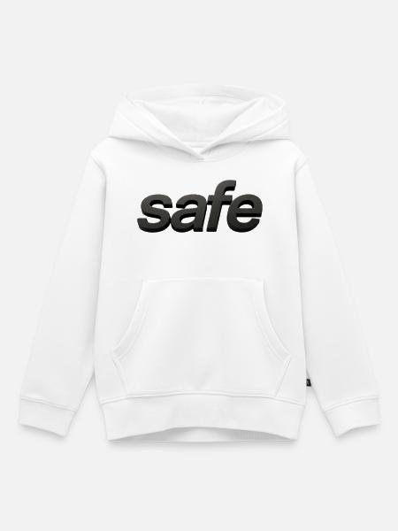 Sicherheits 3D Schriftdesign - Kinder Premium Organic Hoodie - Weiß