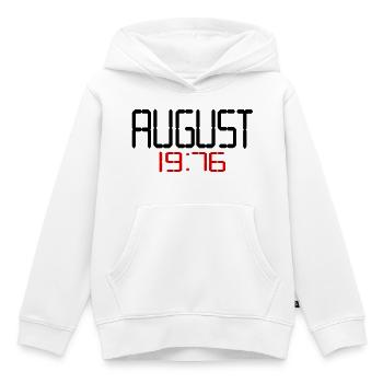 50. Geburtstag, August 1976 - Kinder Premium Organic Hoodie - Weiß - Vorne - AI Model Kid Female (0cm)