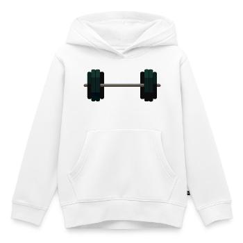 Langhantel-Hantel - Kinder Premium Organic Hoodie - Weiß - Vorne - AI Model Kid Female (0cm)