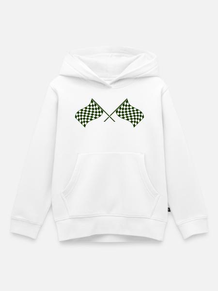 racing_flag - Kinder Premium Organic Hoodie - Weiß