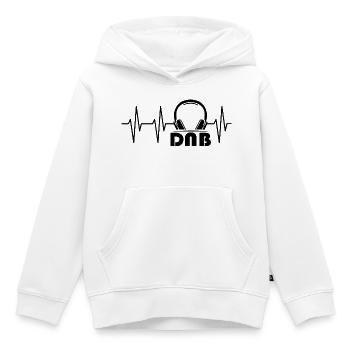dnb Herzschlag Kopfhörer drum n bass puls Logo - Kinder Premium Organic Hoodie - Weiß - Vorne - AI Model Kid Female (0cm)