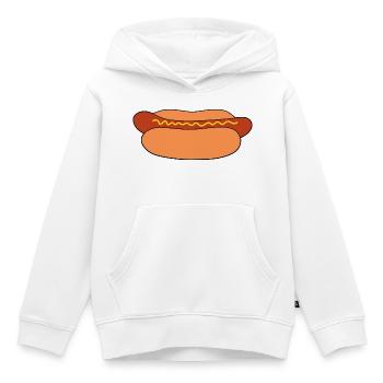 Saucisse à hot-dog - Sweat Premium à capuche enfant bio - blanc - Devant - AI Model Kid Female (0cm)