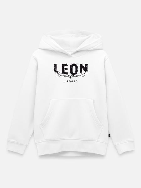 LEON A LEGEND - Kinder Premium Organic Hoodie - Weiß