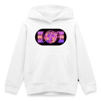 Discothèque - Sweat Premium à capuche enfant bio - blanc - Devant - AI Model Kid Female (0cm)