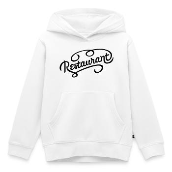Lettrage de restaurant - Sweat Premium à capuche enfant bio - blanc - Devant - AI Model Kid Female (0cm)
