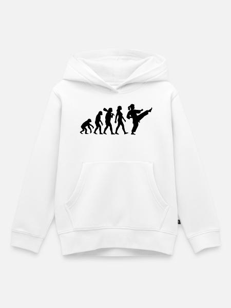 Karate Evolution - Kinder Premium Organic Hoodie - Weiß