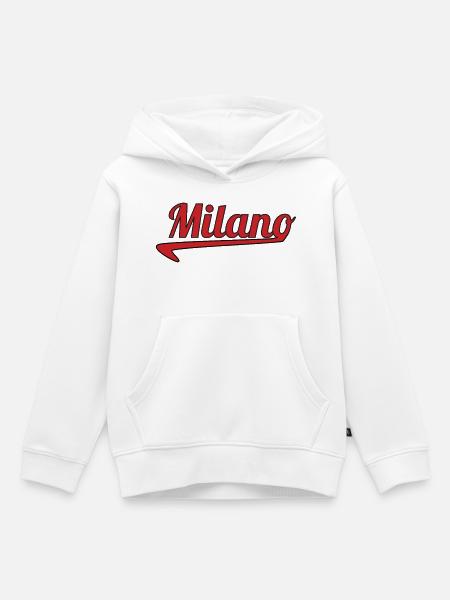 Milano Script Emblem Swoosh - Kinder Premium Organic Hoodie - Weiß