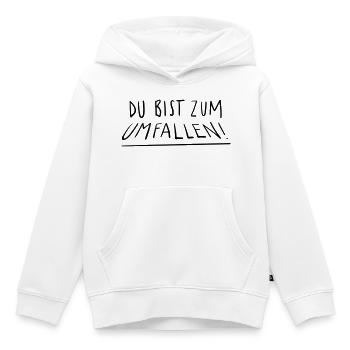 Tu vas tomber - Sweat Premium à capuche enfant bio - blanc - Devant - AI Model Kid Female (0cm)